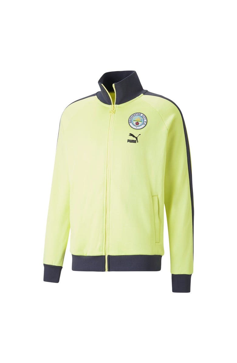 PUMA Men's Puma Yellow Manchester City ftblHeritage T7 Raglan Full-Zip Track Jacket, Alternate, color, Yellow