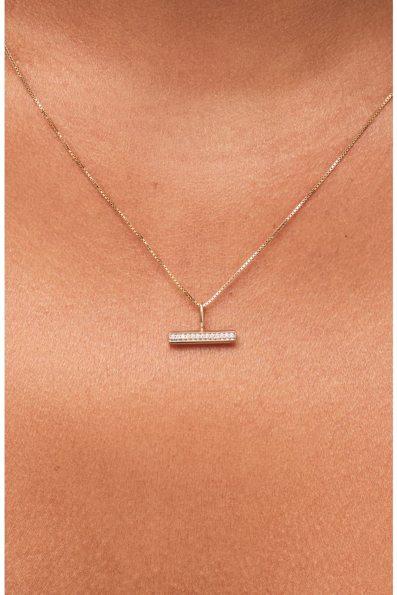Solid Yellow Gold - Diamond Toggle Charm Necklace, Alternate, color, Gold