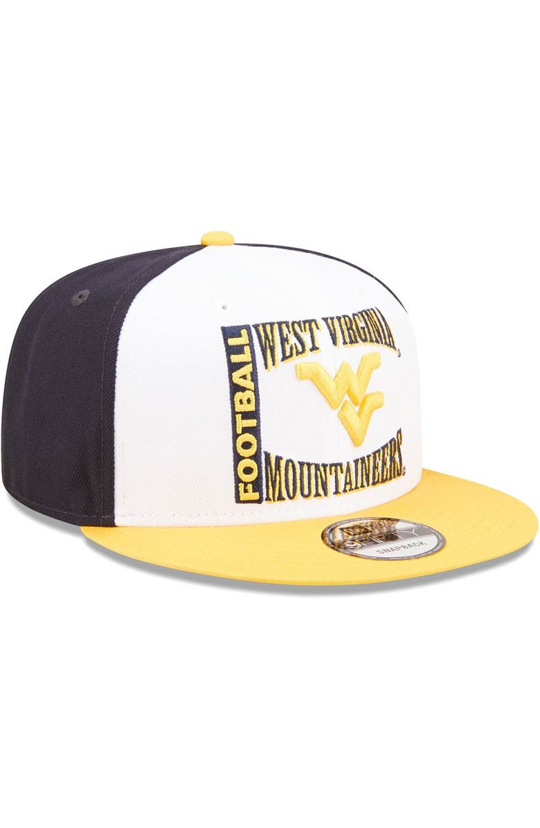 New Era Men's New Era White/Navy West Virginia Mountaineers Retro Sport 9FIFTY Snapback Hat, Alternate, color, Navy