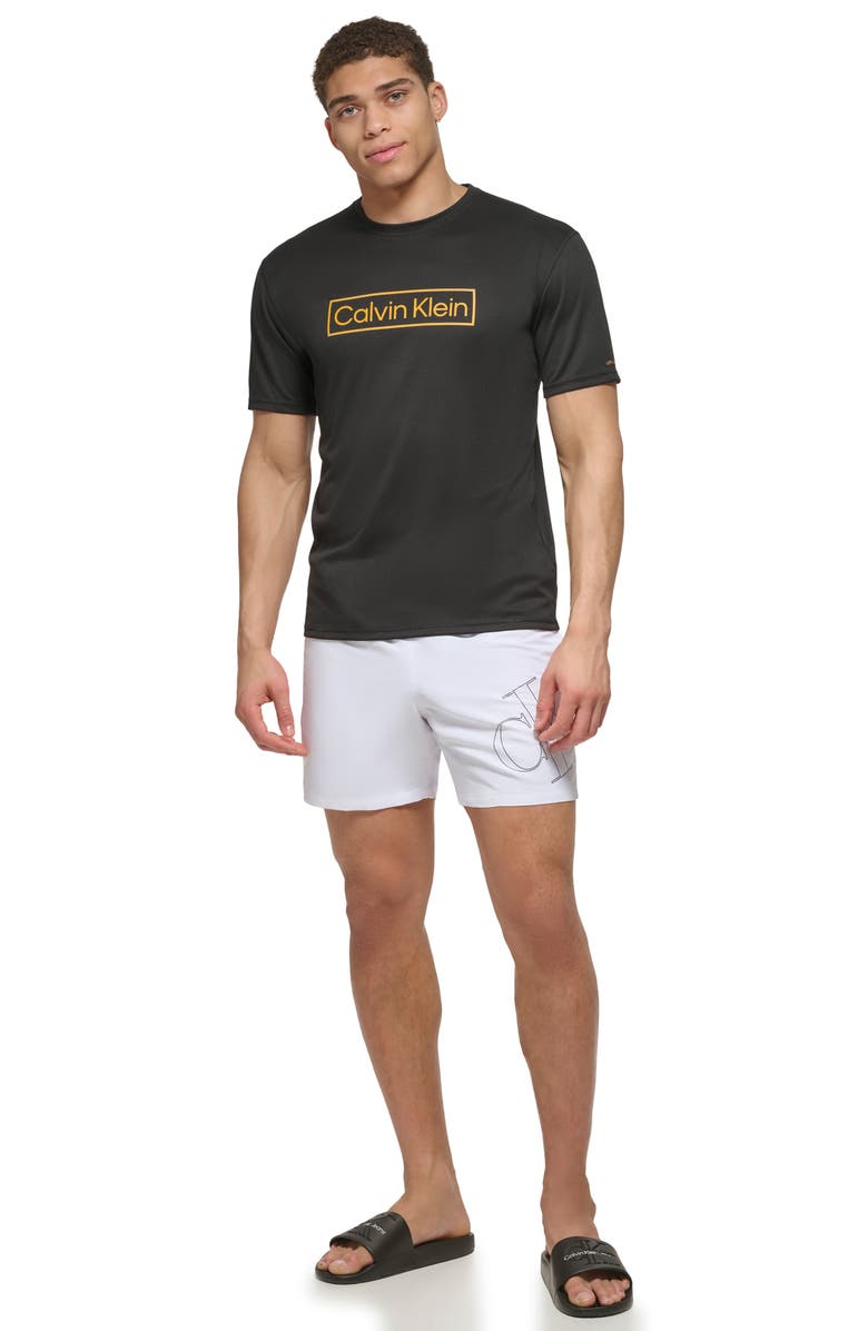 Calvin Klein Short Sleeve Moisture Wicking Top, Alternate, color, Black