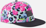 Deux par Deux Flat Brim Floral and Leopard Cap