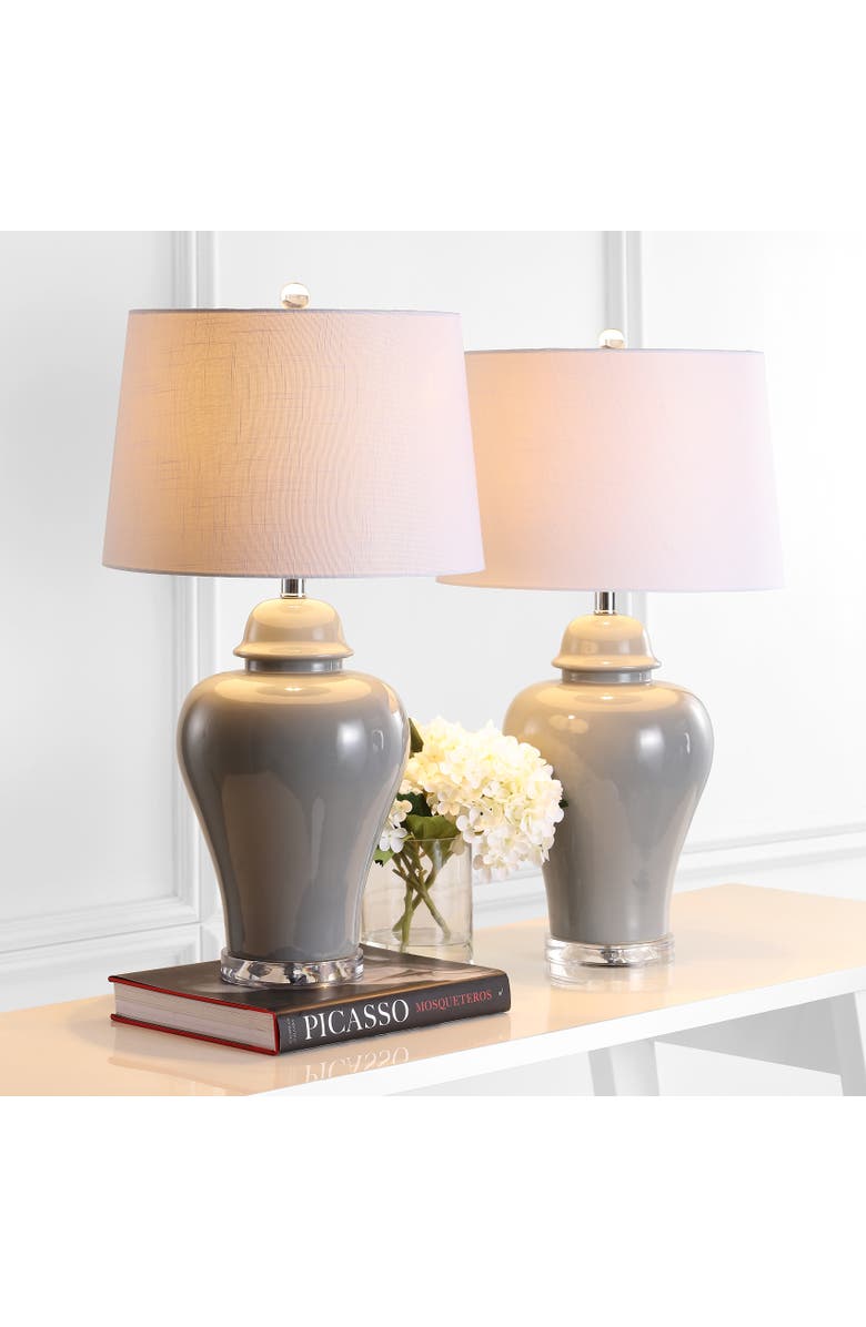 JONATHAN Y Winnie 27" Ceramic Urn LED Table Lamp, Alternate, color, Gray