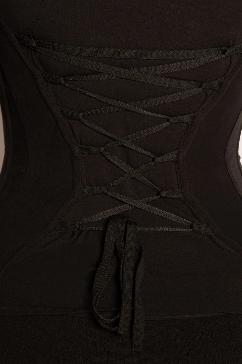 Mega Sculpting Ruched Long Sleeve Top, Alternate, color, Black