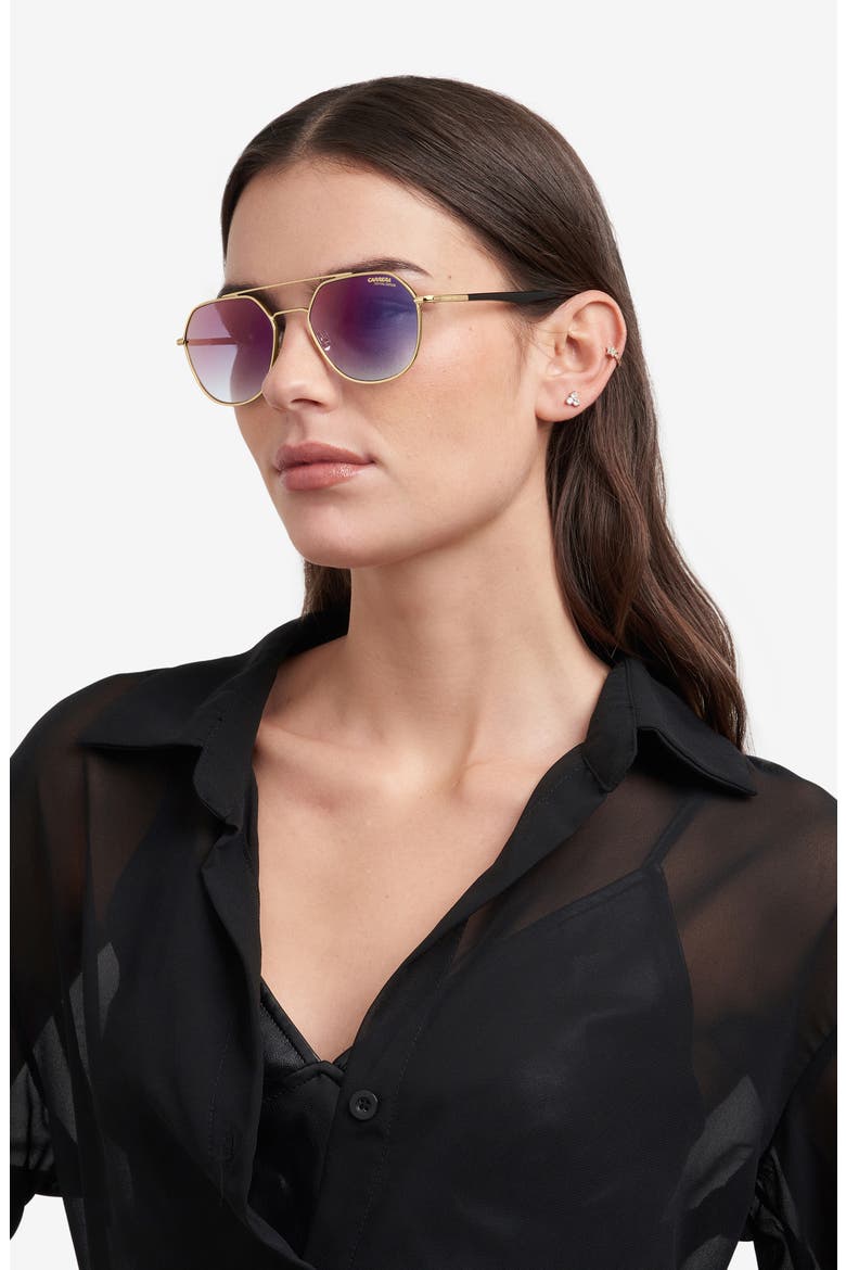 53mm Gradient Round Sunglasses, Alternate, color, BLACK GOLD B/ BLUE SF RED