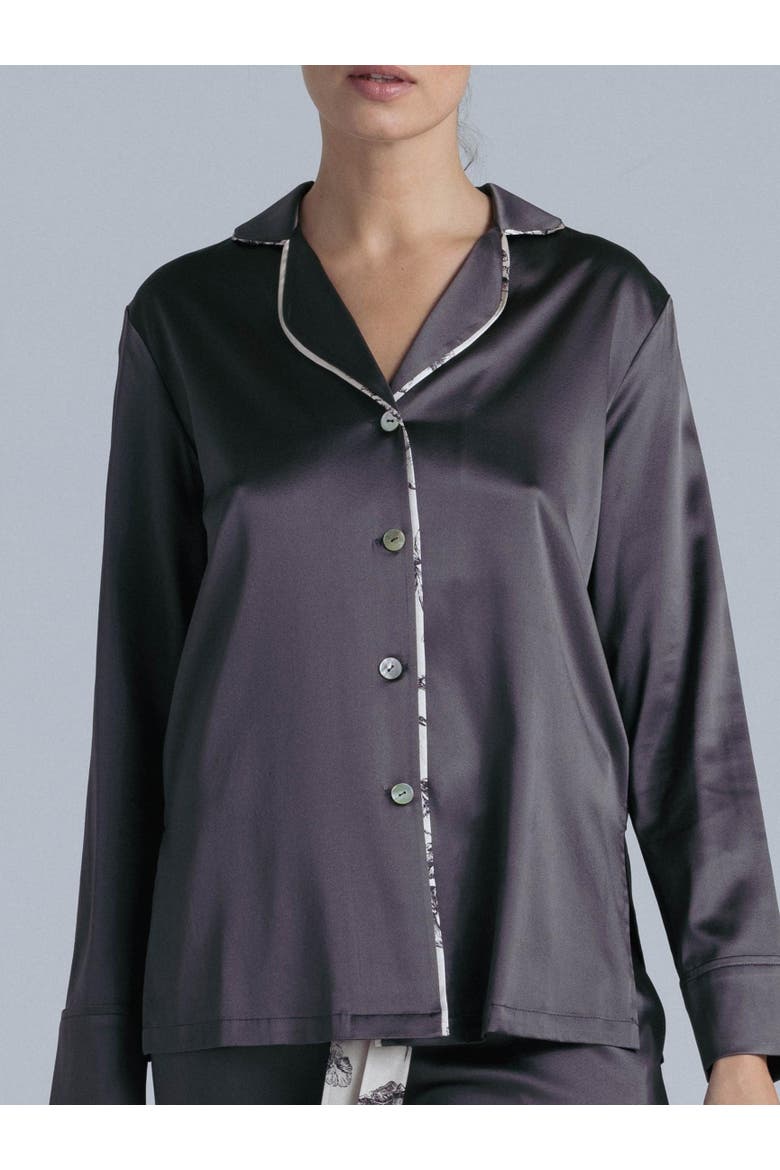 Silk Sleep Shirt, Alternate, color, Magic Grey