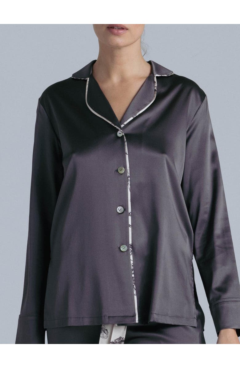 Alas Silk Sleep Shirt, Alternate, color, Magic Grey