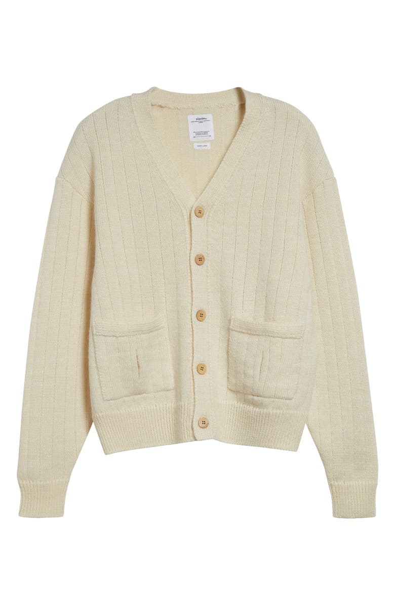 VISVIM Mohair & Cotton Blend Cardigan, Alternate, color, Ivory