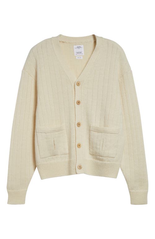 Visvim Mohair & Cotton Blend Cardigan In Ivory