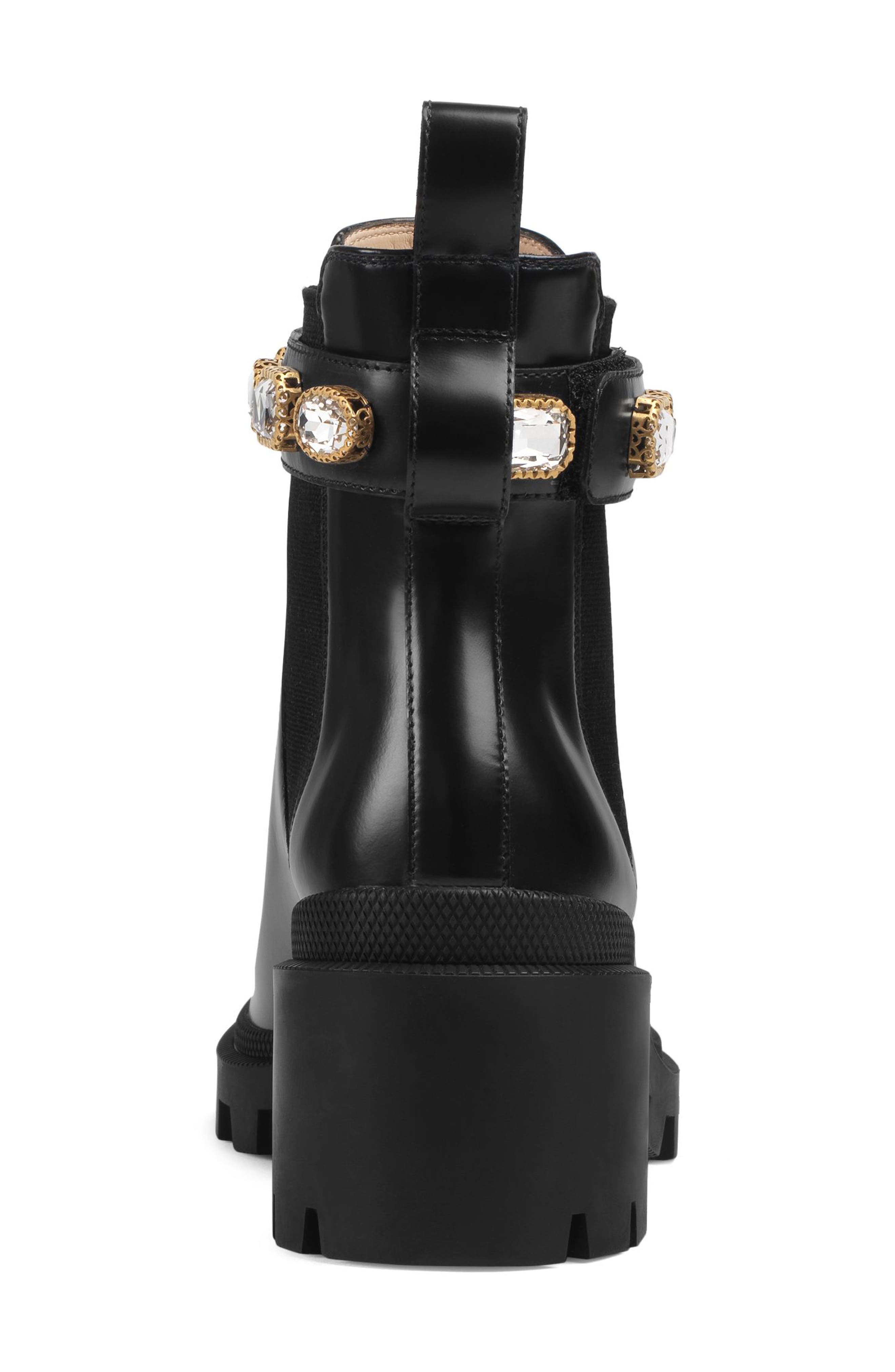 Gucci Trip Jewel Strap Bootie, Alternate, color, 