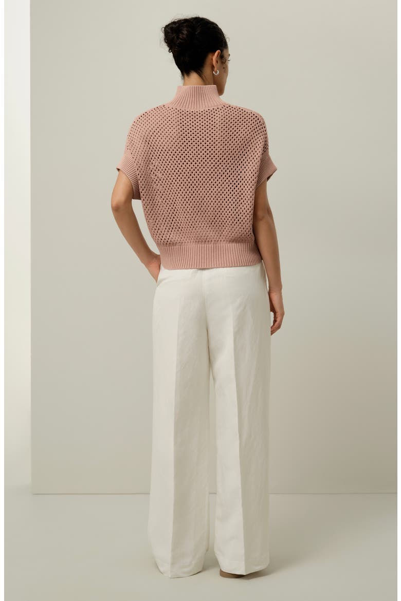 Women's Toscana Pointelle Knit Half-Zip Sweater, Alternate, color, Warm Taupe