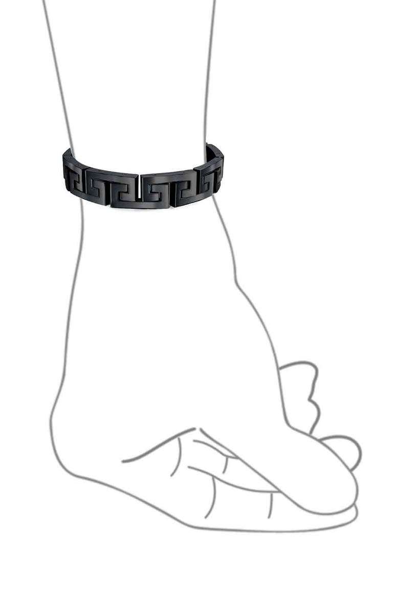 Men's Greek Key Bracelet, Alternate, color, BLACK
