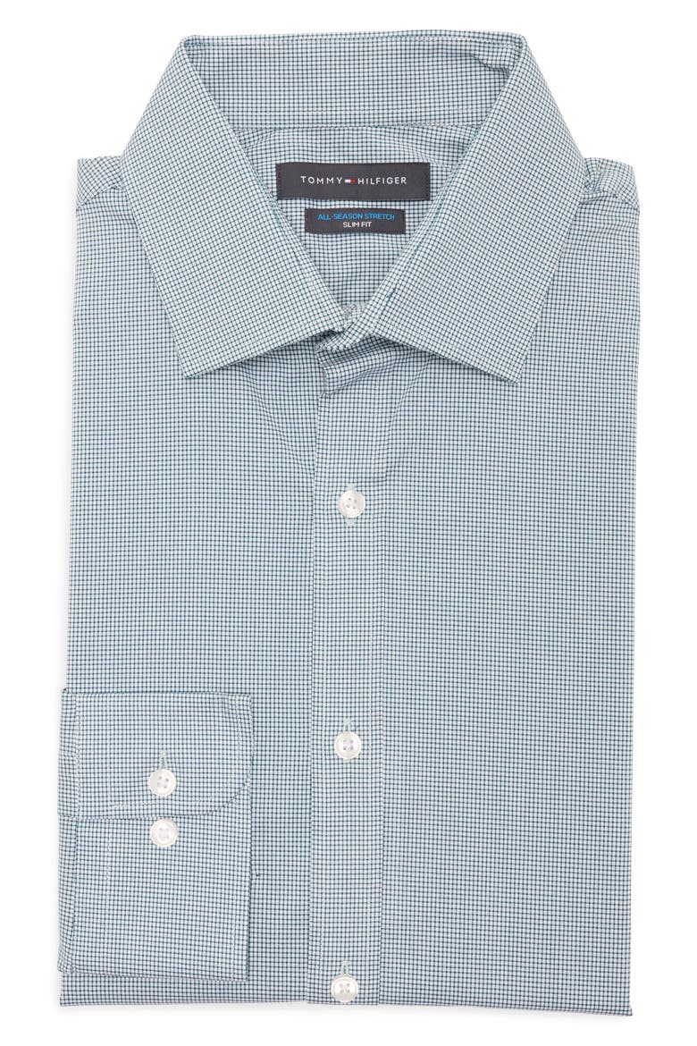 All Season Slim Fit Stretch Dress Shirt, Alternate, color, WINTER MINT
