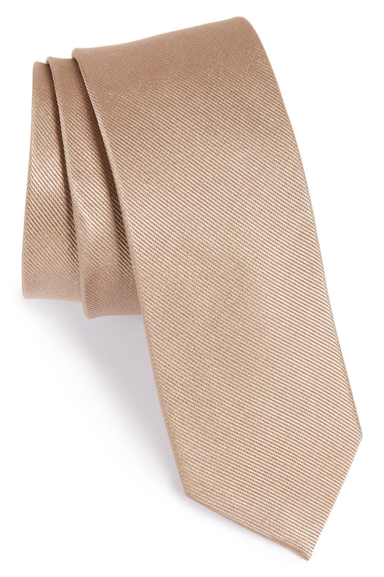 Solid Silk Tie, Main, color, CHAMPAGNE