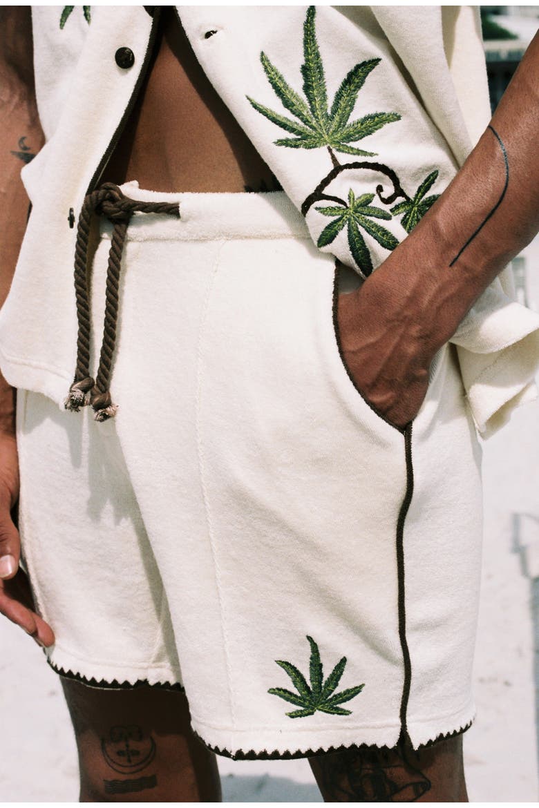 'Cabannabis' Cabana Shorts, Alternate, color, Ivory