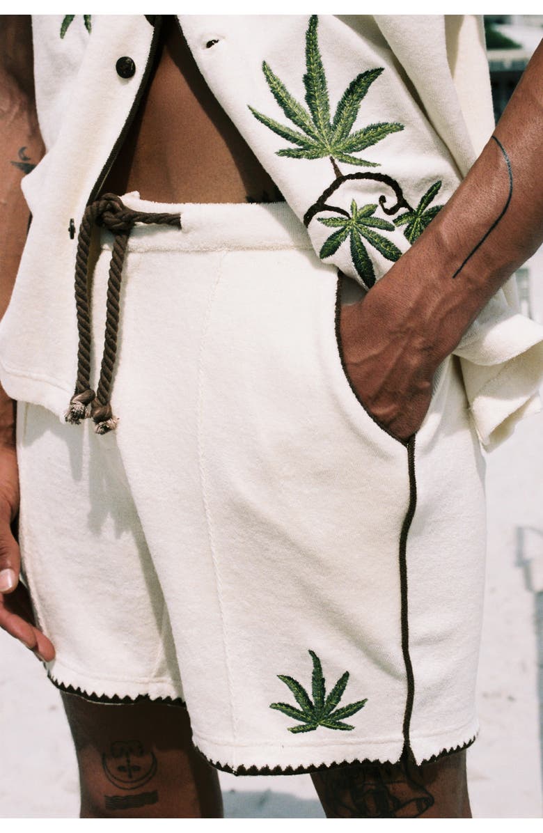 Tombolo 'Cabannabis' Cabana Shorts, Alternate, color, Ivory