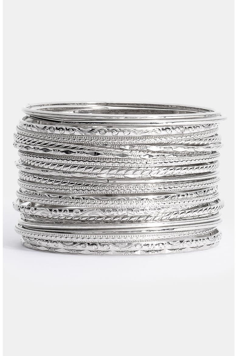 Polished Bangles, Main, color, SILVER