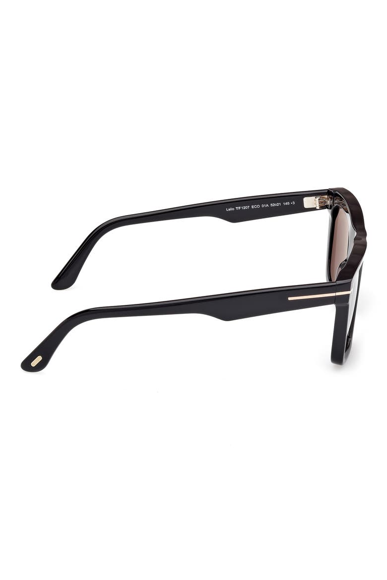 Lelio 53mm Square Sunglasses, Alternate, color, SHINY BLACK ECO / SMOKE LENSES