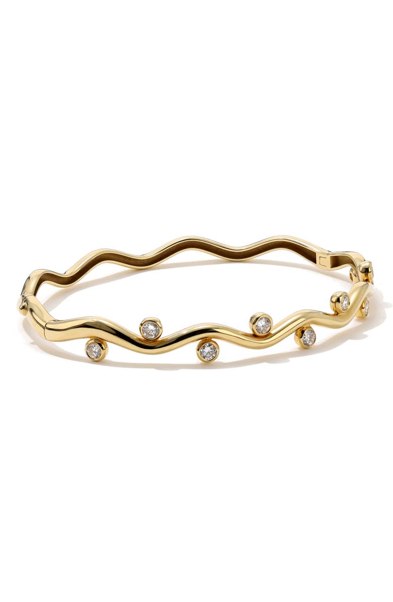 Mark Henry 18K Gold Riva Wavy Bangle, Main, color, Diamond