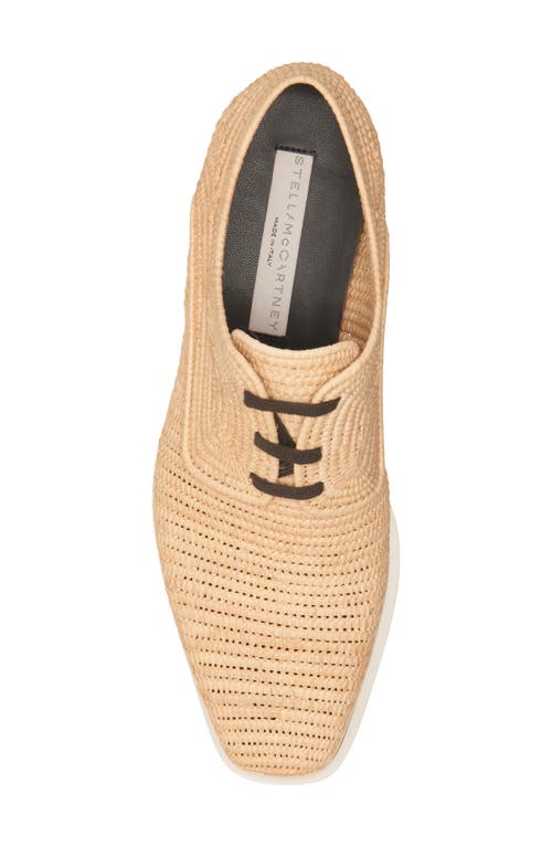 Stella Mccartney Elyse Raffia Platform Sneaker Loafers In Naturale