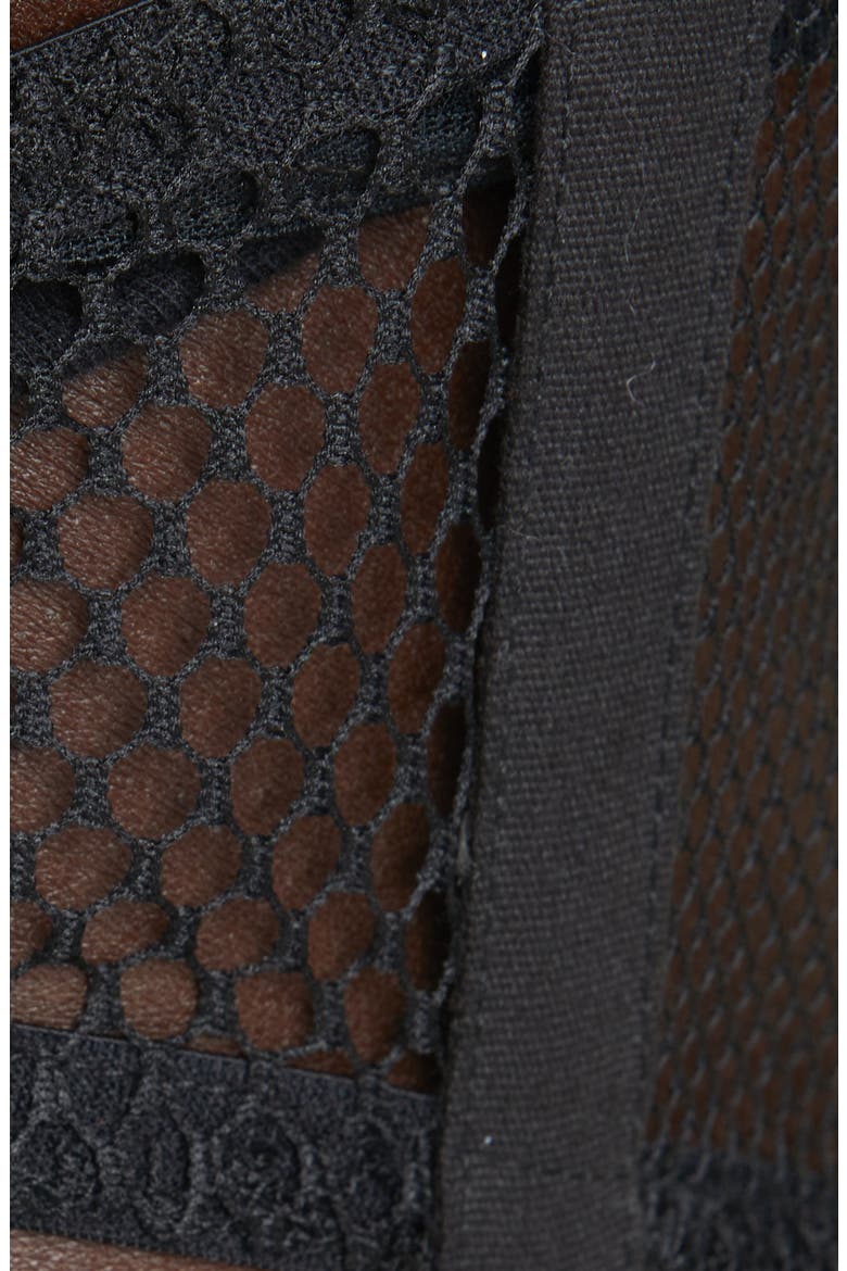 Halter Neck Mesh Bralette Top, Alternate, color, BLACK