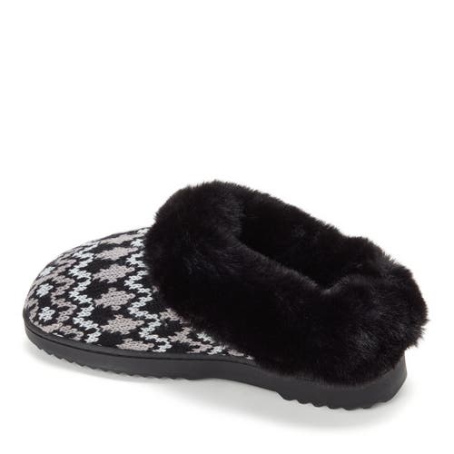 Dearfoams Hannah Festive Knit Clog Slipper In Black