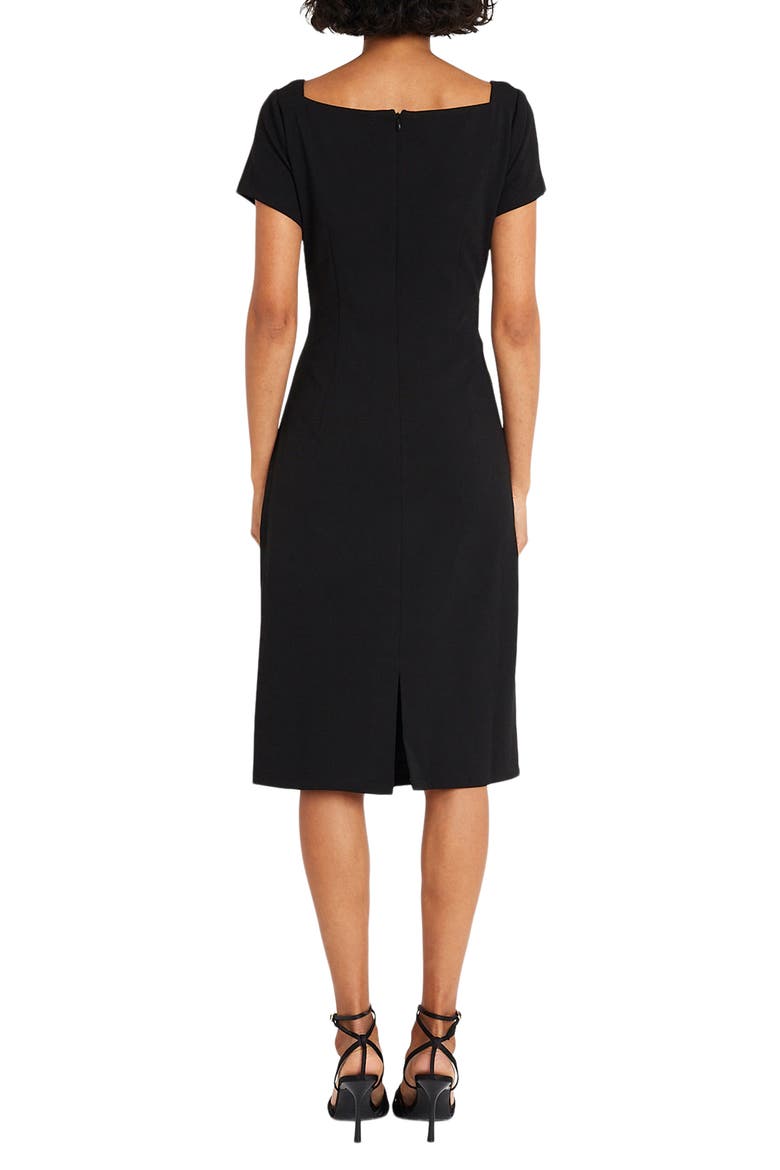 Ruched Cap Sleeve Sheath Dress, Alternate, color, BLACK