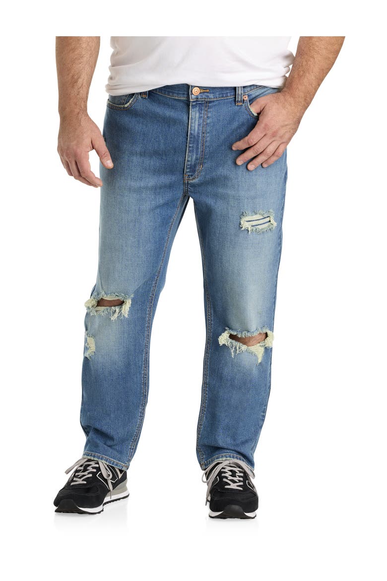 Big & Tall Ripped Tapered-Fit Jeans, Main, color, FADED OUT