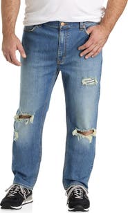 True Nation by DXL Big & Tall Ripped Tapered-Fit Jeans