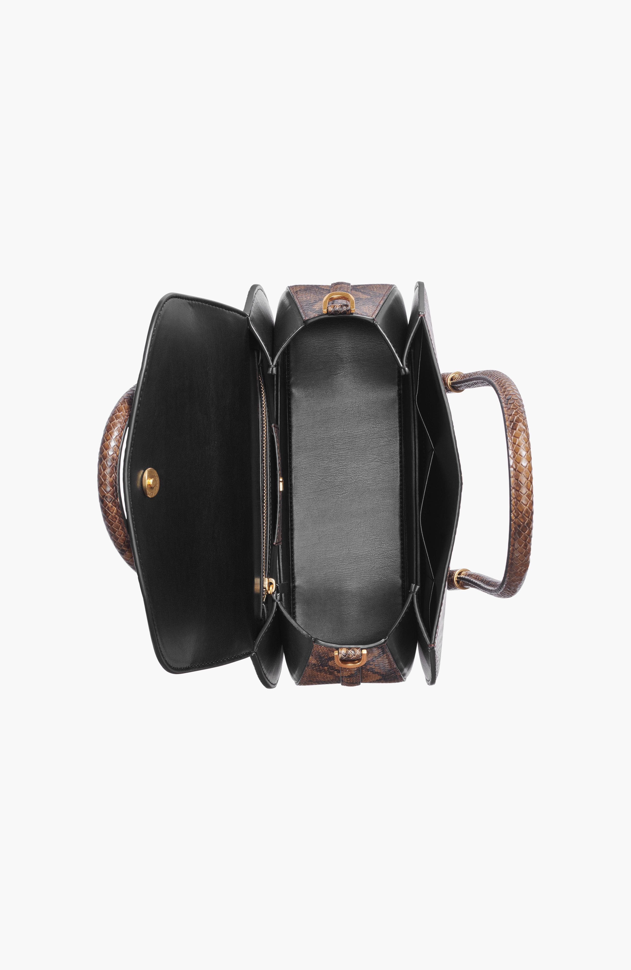 Donna Karan New York Bellerose Flap Python Satchel, Alternate, color, 