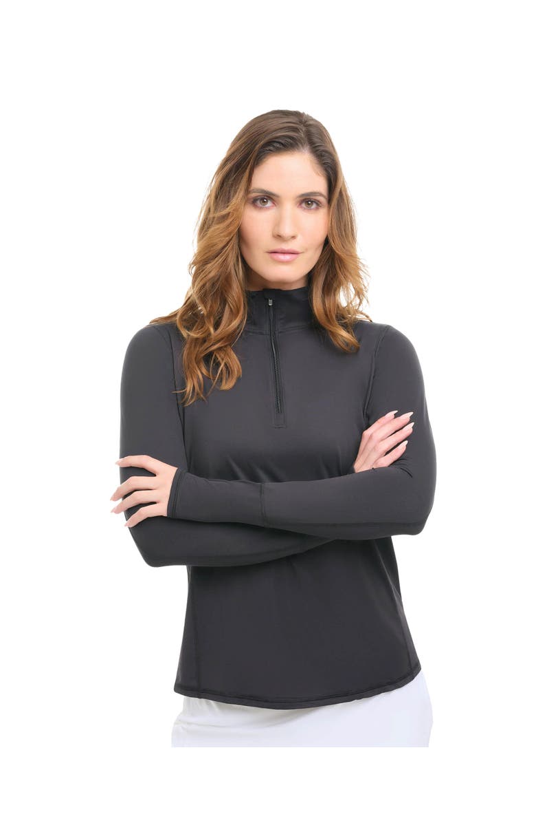 BloqUV Women's Mock Zip Top Relaxed, Alternate, color, Black