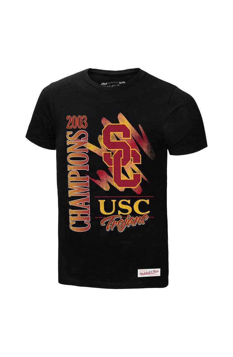 Mitchell & Ness Men's Mitchell & Ness Black USC Trojans Retro Brush Mineral Wash T-Shirt, Alternate, color, Black