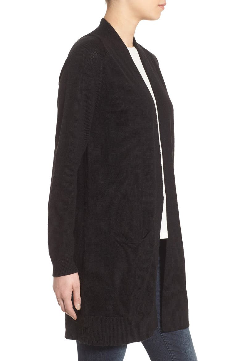 Open Front Cardigan, Alternate, color, BLACK