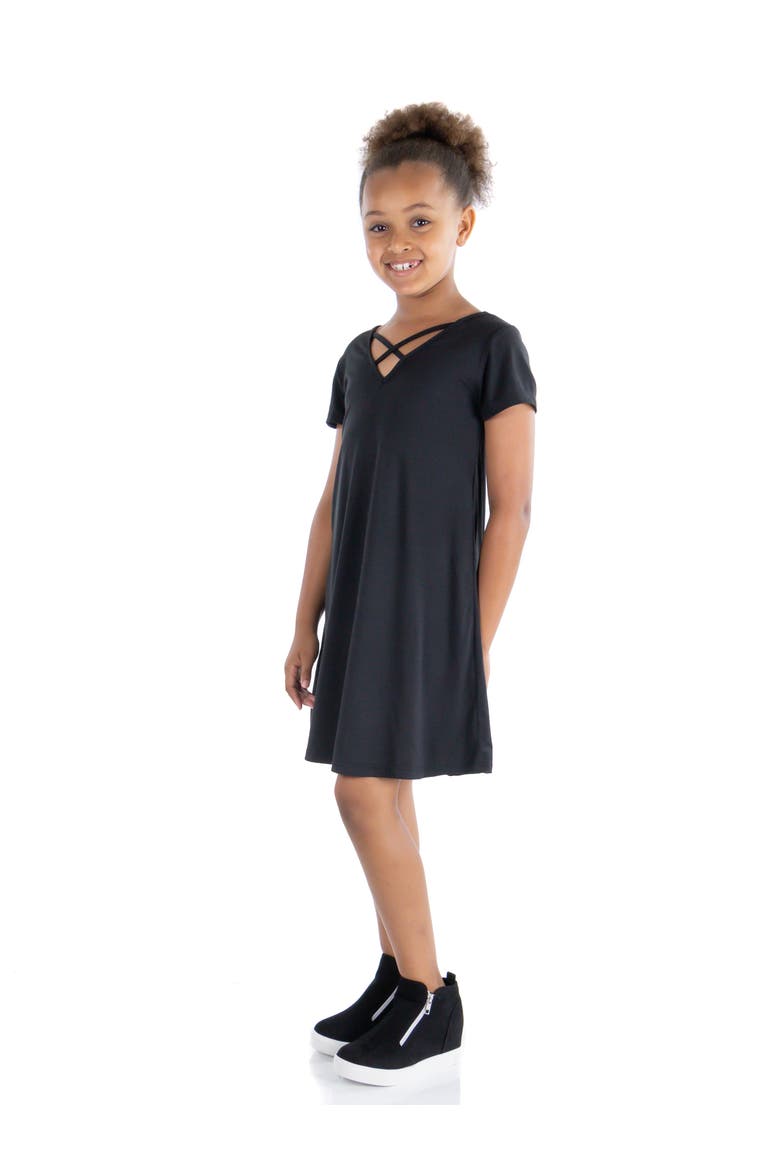 Short Sleeve T Shirt Dress, Alternate, color, Black