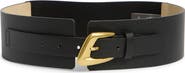 Vince Camuto Asymmetrical Buckle Stretch Faux Leather Belt