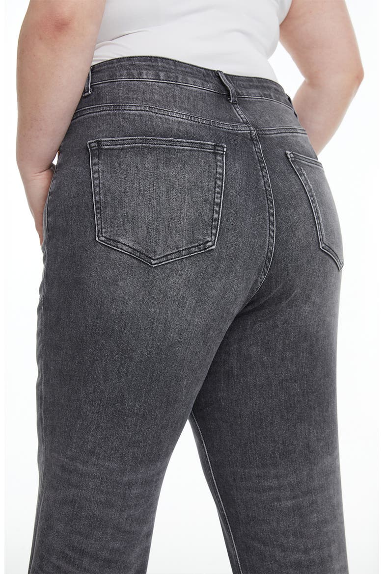 High Waist Straight Leg Jeans, Alternate, color, BLACK STONE