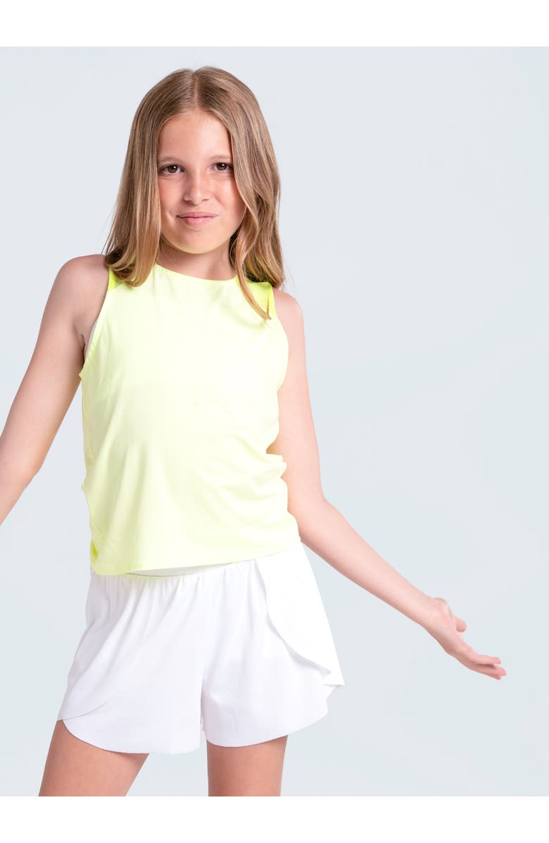 Lucky in Love Girls Crossover Flounce Short, Alternate, color, White