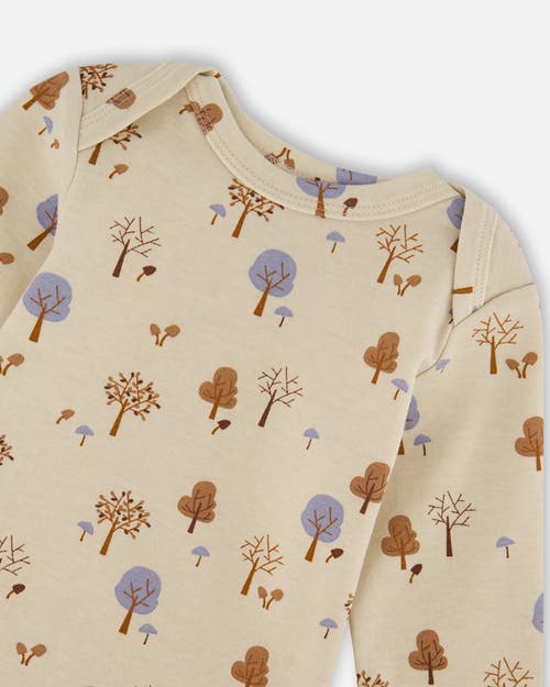 Deux Par Deux Organic Cotton Allover Tree In Neutral