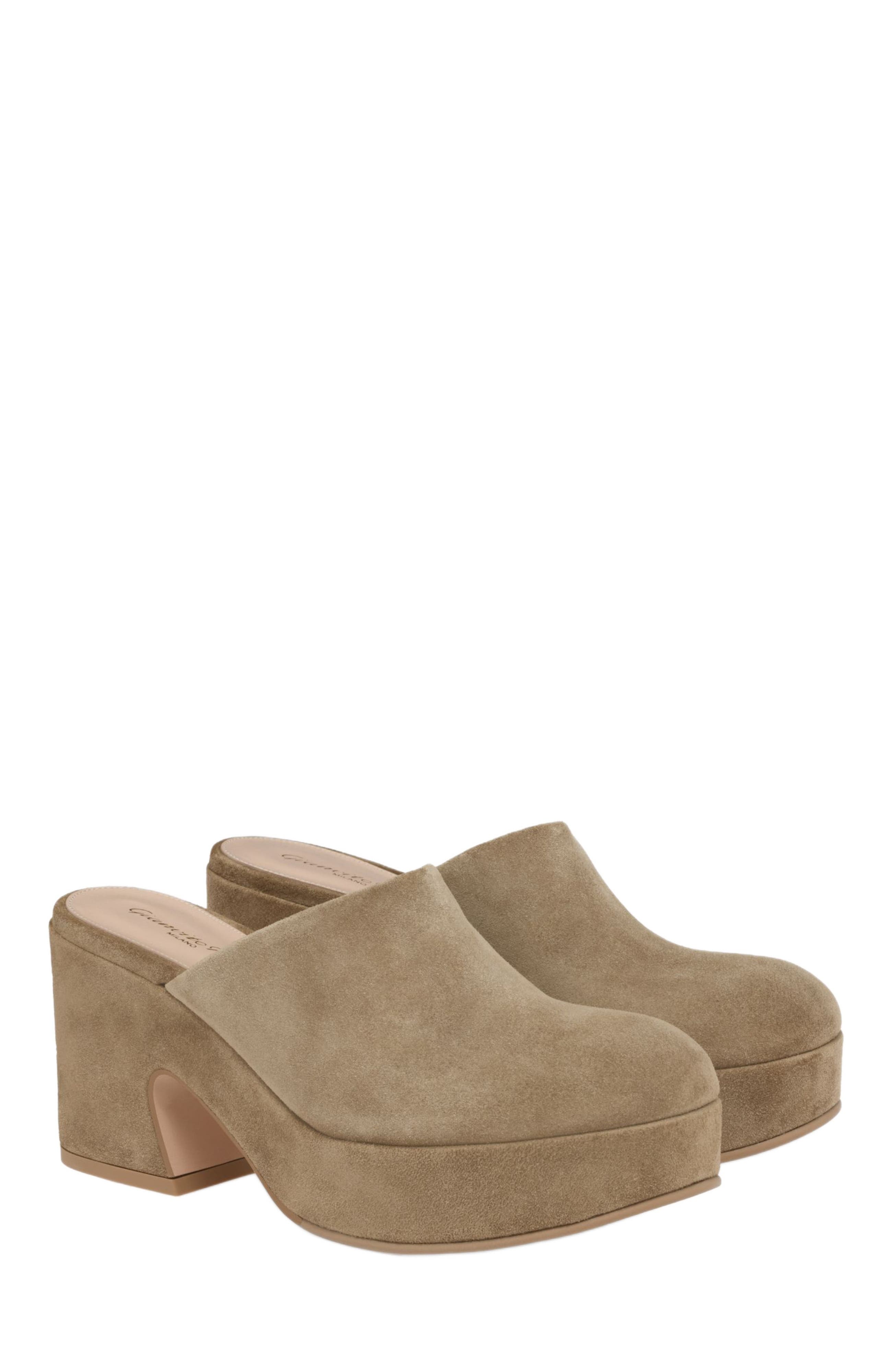 Gianvito Rossi Lyss Clog, Alternate, color, Brown