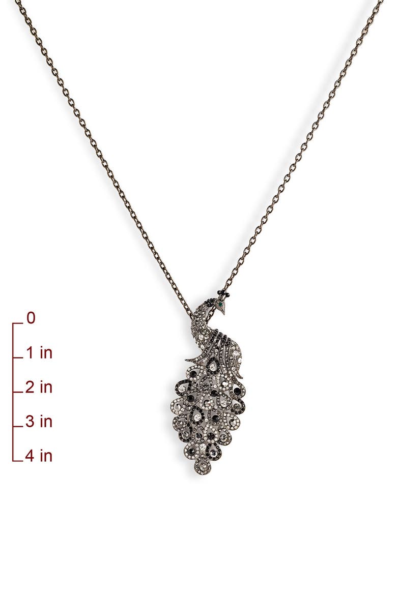Accessories Peacock Long Statement Pendant Necklace, Alternate, color, BLACK MULTI