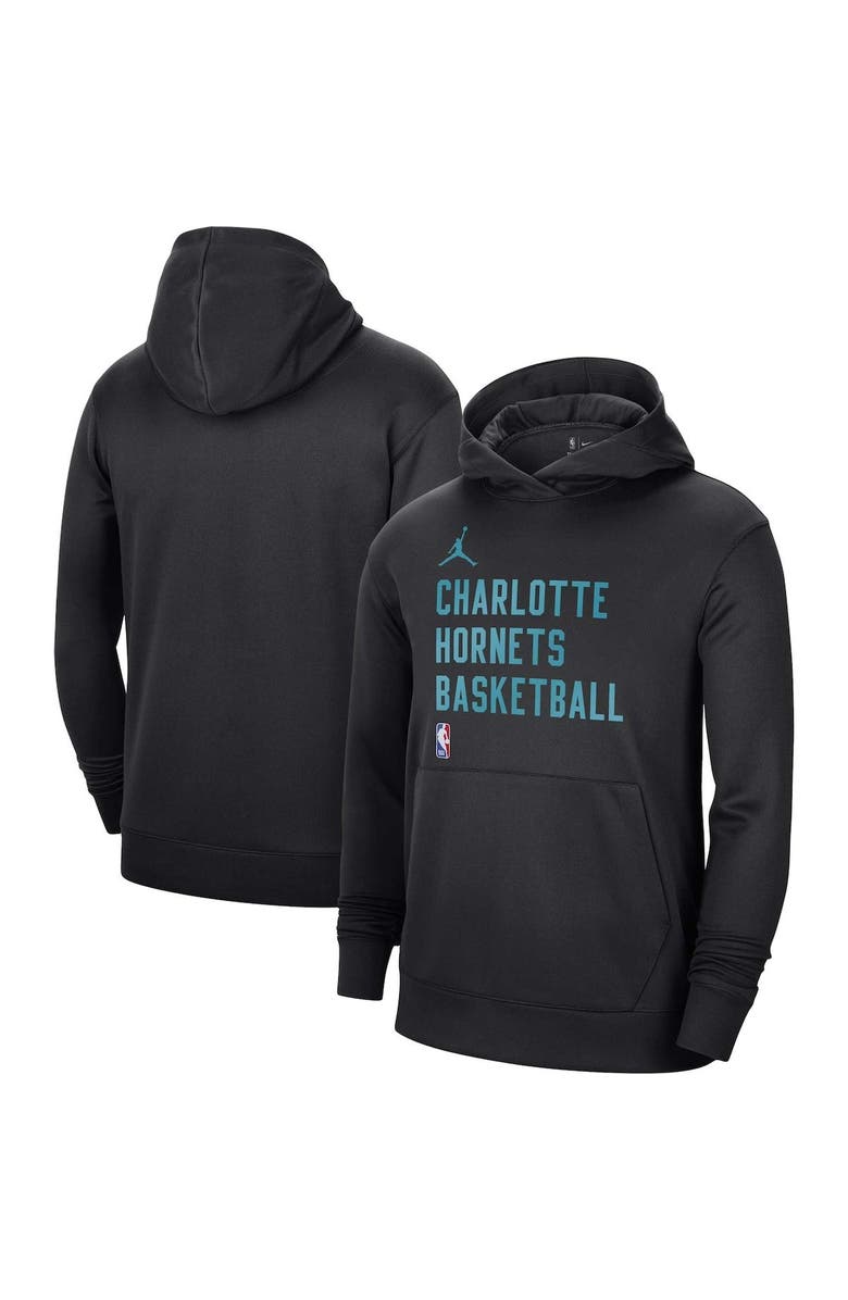 Jordan Brand Unisex Jordan Brand Black Charlotte Hornets 2023/24 Performance Spotlight On-Court Practice Pullover Hoodie, Main, color, Black