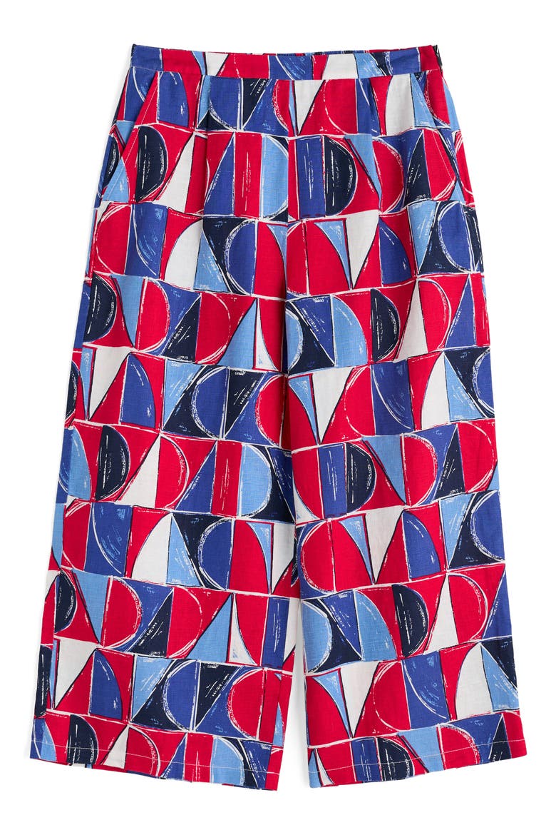Peaceful Haven Linen Culottes, Alternate, color, SAIL GEO SCARLET