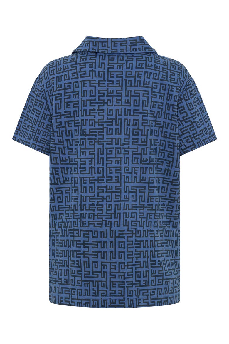 Kids' Geo Print Polo, Alternate, color, SLATE BLUE