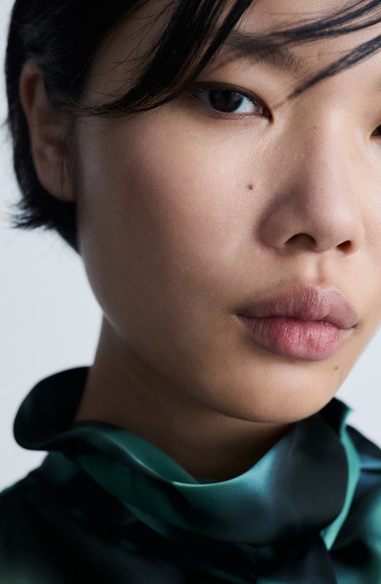 MANGO Abstract Print Tie Neck Long Sleeve Top, Alternate, color,