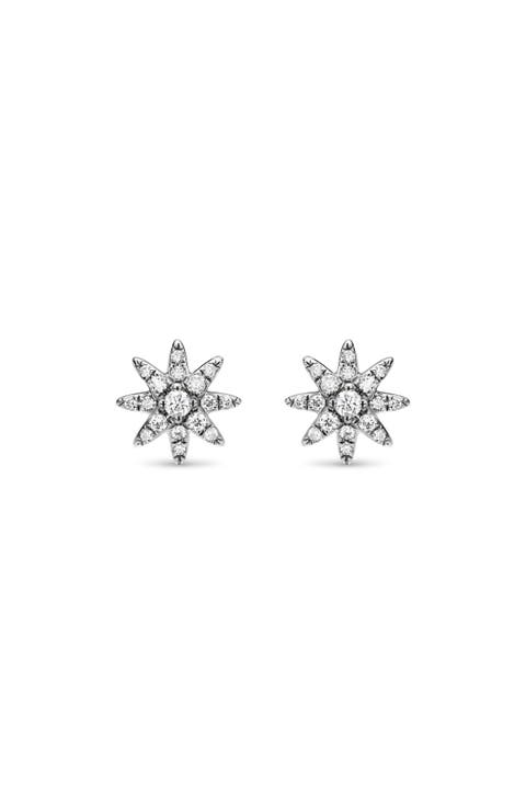 Petite Starburst Pavé Diamond Stud Earrings
