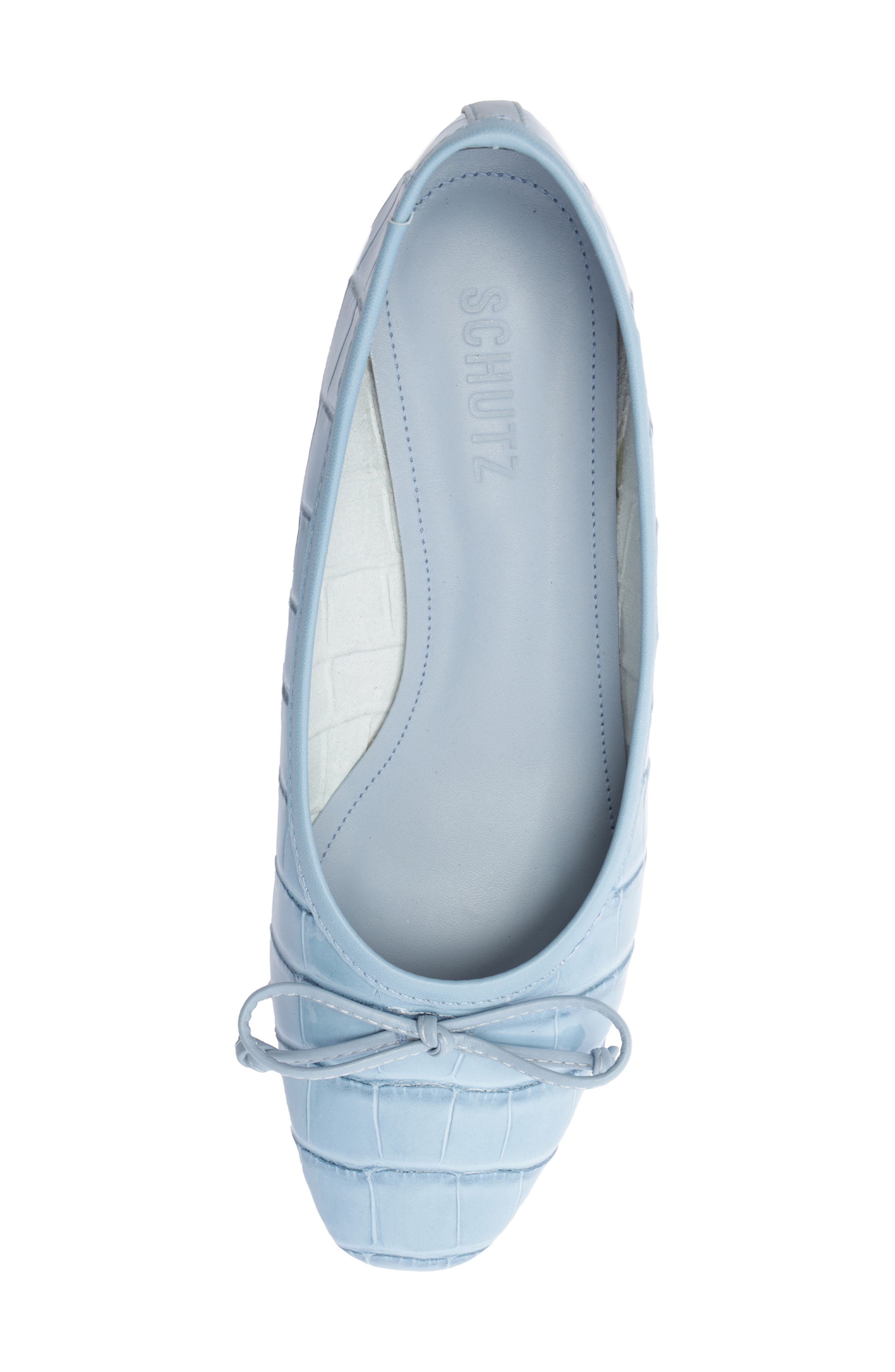 Schutz Arissa Croc Embossed Ballet Flat, Alternate, color, 