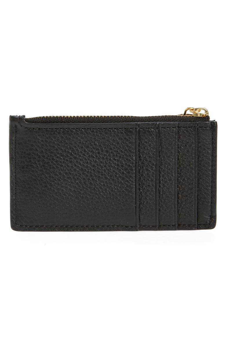 Miller Zip Leather Card Case, Alternate, color, BLACK