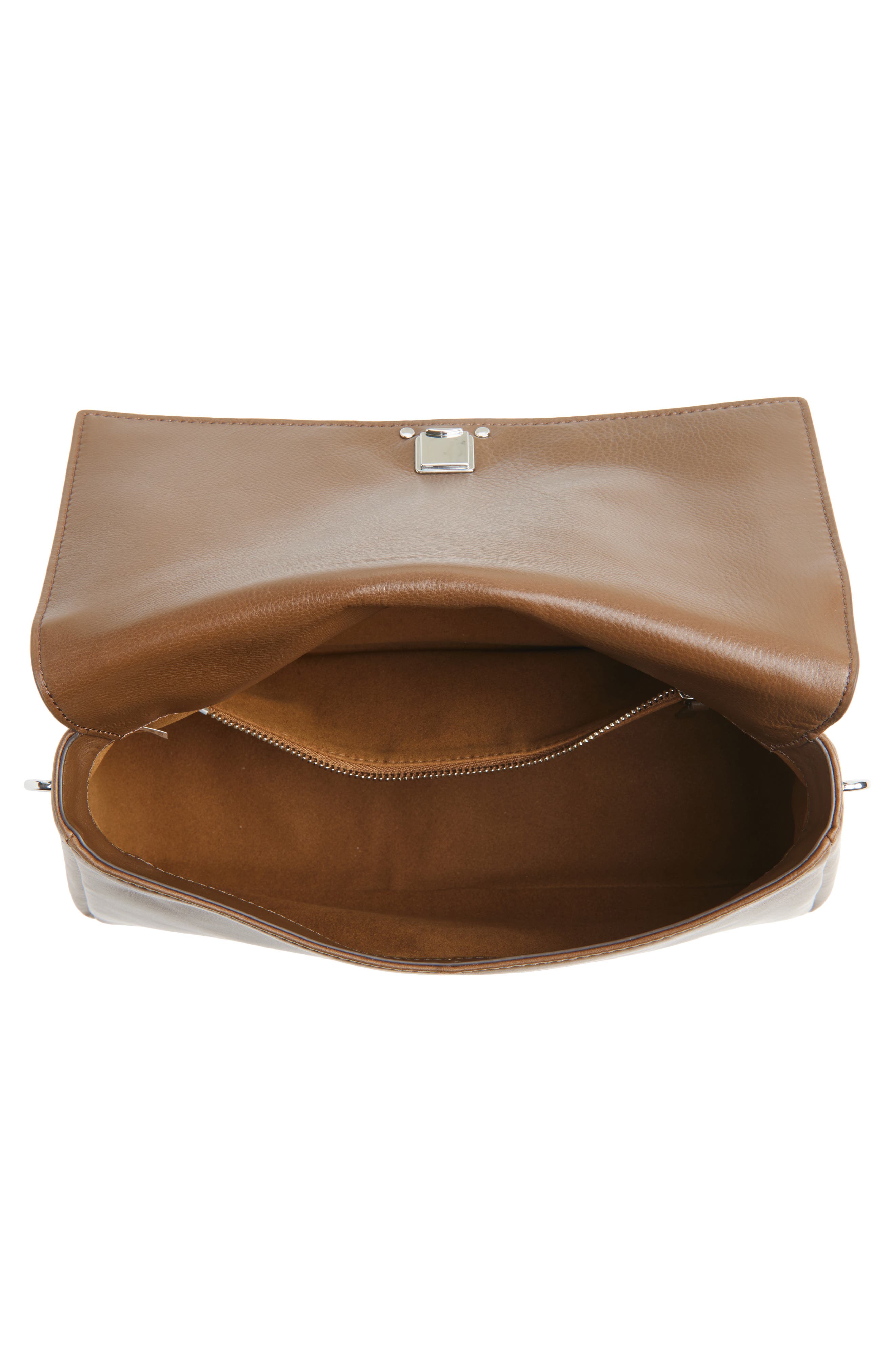 Charlie Leather Shoulder Bag, Alternate, color, MALT BROWN