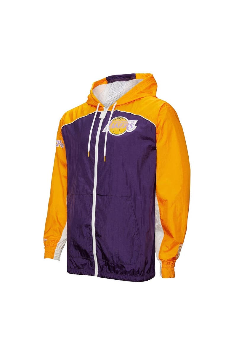 Mitchell & Ness Men's Mitchell & Ness Purple Los Angeles Lakers Hardwood Classics Big Shot Premium Full-Zip Windbreaker Jacket, Alternate, color, Purple