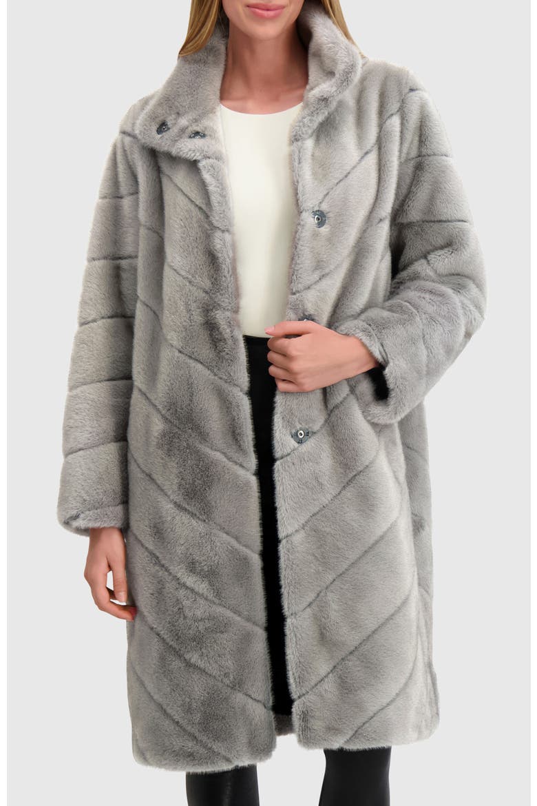 Fur-Free Mink (Faux Fur) Short Coat, Main, color, DARK GRAY