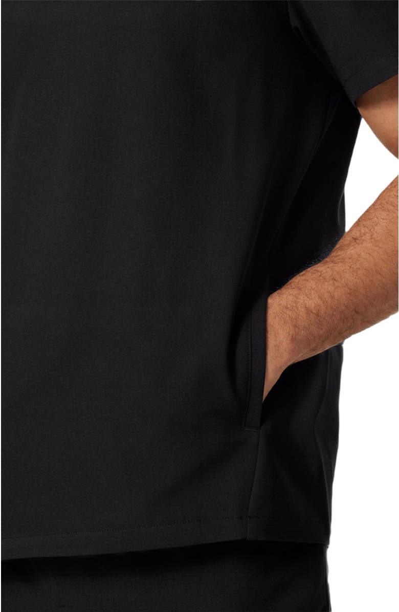 JAANUU Platt Men's 3-Pocket Classic V-Neck Scrub Top, Alternate, color, Black
